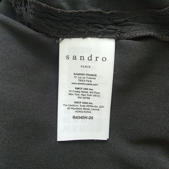 Sandro black smocked babydoll dress - Picture 6 of 11